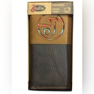 Justin Boots Genuine Leather Rodeo Wallet With RFID New In Box